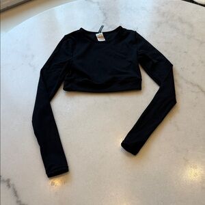 SOLD!!!!  Black Long Sleeve Cropped Top